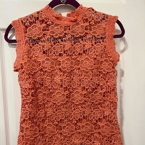 Lace pink sleeveless top size small
